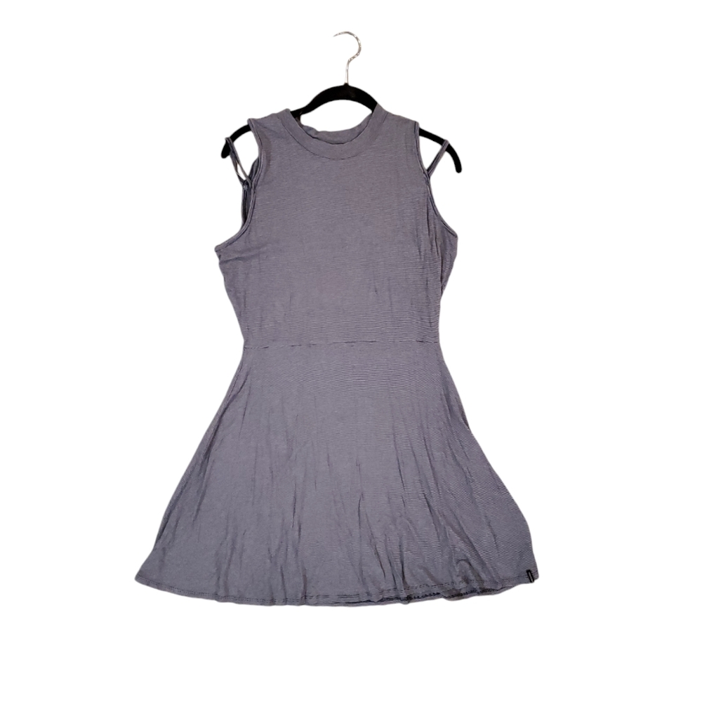 Volcom Women's Open Arms Cold Shoulder Navy Stripe Dress Large - Picture 2 of 7